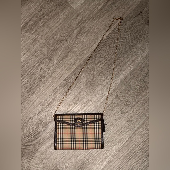 Burberry Handbags - Burberry Clutch with Gold Metal Chain